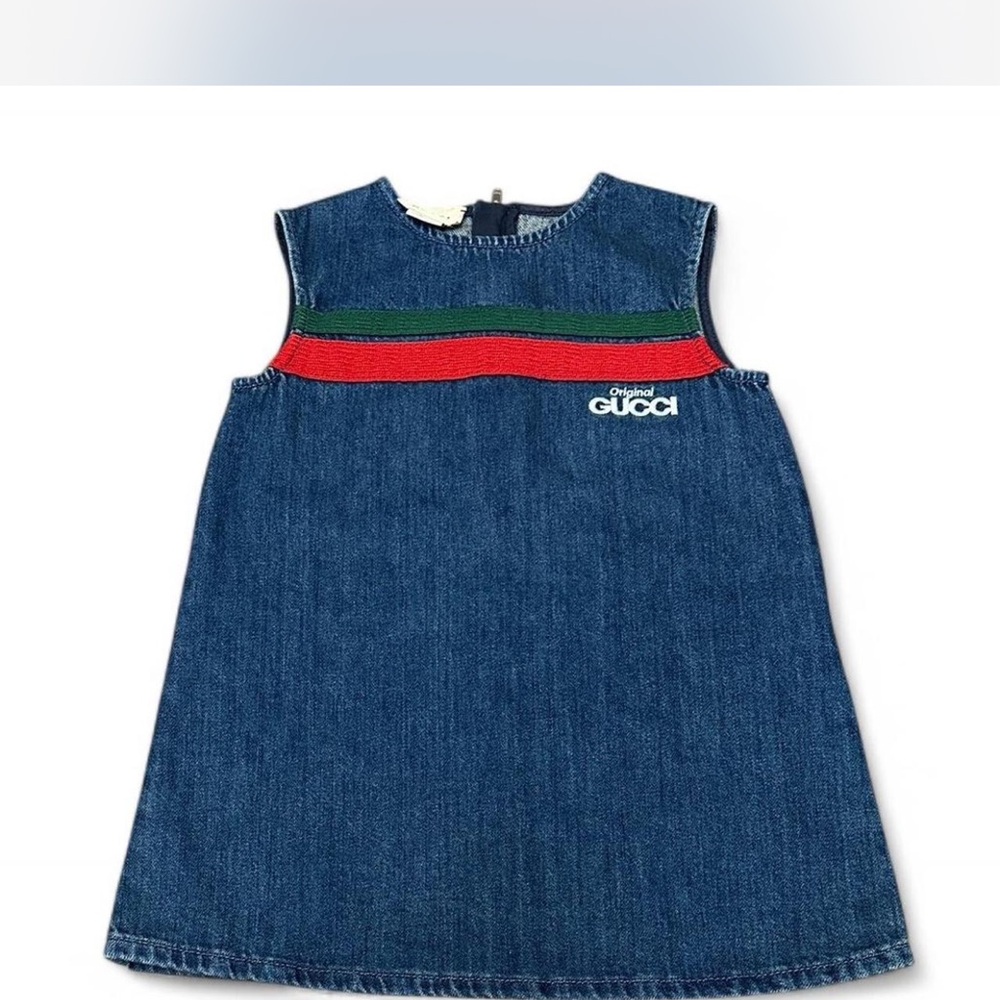 Gucci Blue Denim with Red and Green Accents